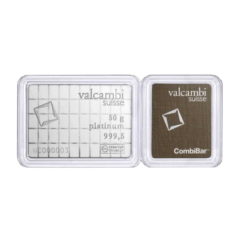 Buy 50 gram Platinum Valcambi CombiBar (50 x 1 g) | Price in